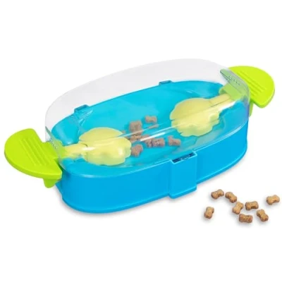 Afbeelding van Outward Hound by Nina Ottosson Paw N&#039; Play hondensnoeppuzzel, niveau 2 tussenliggende verrijking speelgoed, blauw, klein