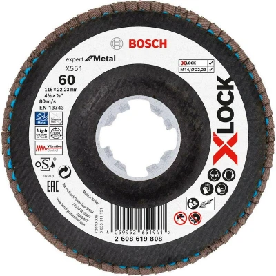 Afbeelding van Bosch Accessories 2608619808 X551 Lamellenschijf Diameter 115 mm Boordiameter 22.23 1 stuk(s)