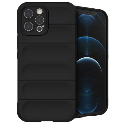 Afbeelding van Apple iPhone 12 Pro Max Hoesje Siliconen en TPU (zacht) iMoshion Softcase/Backcover Zwart Telefoonhoesje