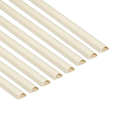Afbeelding van D Line kabelgoot, 8 stuks, halfronde kan worden geschilderd, zelfklevende snoerbeschermer, verbergen van tv kabels, kabelbeheer x 30mm (B) 15mm (H) 1 meter lang (8 meter) magnolia