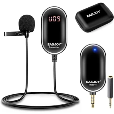 Afbeelding van draadloze Lavalier Microfoon systeem Lapel clip on Mic Micro oplaadbare zender ontvanger voor iPhone iPad Smartphone Camera Laptop opnemen YouTube Interview Vlog