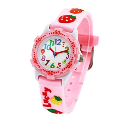 Afbeelding van ele ELEOPTION Kinderhorloge waterdicht 3D leuke cartoon ronde wijzerplaat siliconen rubberen band quartz polshorloge kerstcadeau voor kleine meisjes jongen kinderen milieuvriendelijk