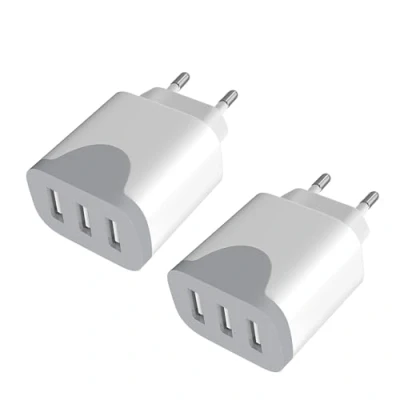 Afbeelding van USB Oplader 2Pack, 3 Poorten meerdere meervoudige lader, 15W Oplaadstekker Snellader voeding compatibel met lPhone 15/14/13/12/11, Samsung, Xiaomi Stekker Power Adapter Charger
