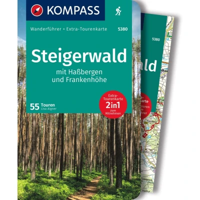 Afbeelding van KOMPASS Wanderführer Steigerwald mit Haßbergen und Frankenhöhe, 55 Touren Extra Tourenkarte: GPS Daten zum Download: 5260