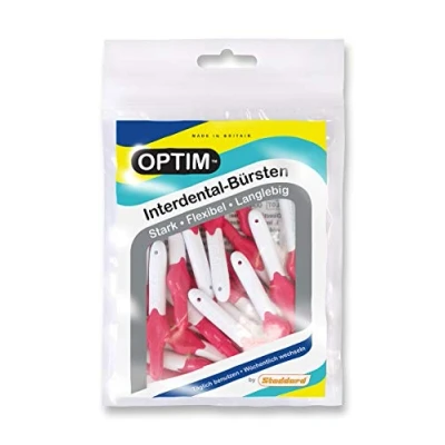 Afbeelding van OPTIM interdentale borstels verpakking van 16, roze 0,4 mm maat 0