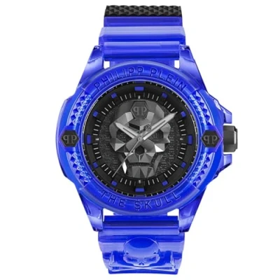 Afbeelding van Philipp Plein The $Kull Synthetic PWWAA0323 Horloge Siliconen Blauw Ø 44 mm