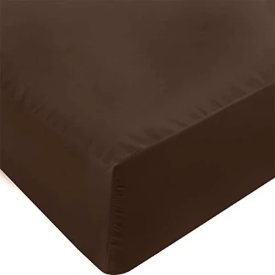 Afbeelding van Utopia Bedding Queensize hoeslaken onderlaken diepe zak zachte microvezel krimp en vervagingsbestendig, onderhoudsvriendelijk Alleen 1 (bruin)