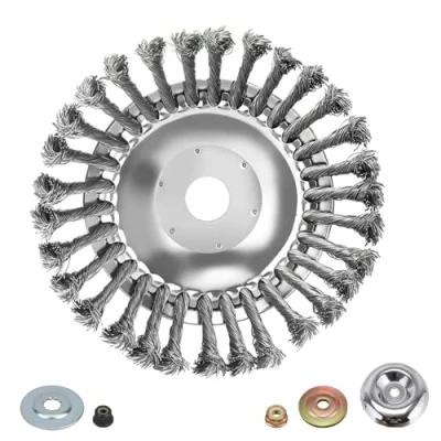 Afbeelding van SSEHCWAN Onkruidborstel bosmaaier 8 inch wildkruidborstel voor Stihl draadborstel incl. installatieaccessoires diameter 200 mm, boring 25,4 mm