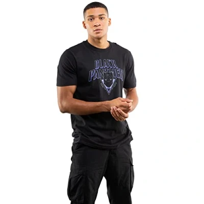 Afbeelding van Marvel Heren Black Panther Logo Shield T Shirt, XX Large