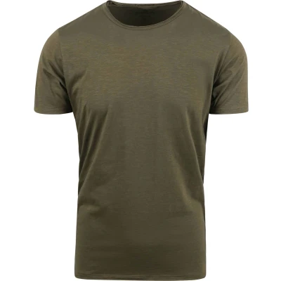 Afbeelding van Dstrezzed Mc Queen T Shirt Army Groen maat S Heren met Slim fit Pasvorm Katoen Suitable Herenkleding