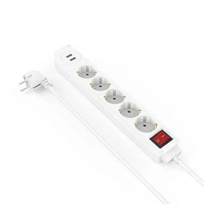 Afbeelding van Hama Stekkerdoos 5 Voudig Usb A 17W Schakelaar 1,4 M Wit
