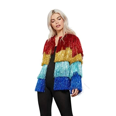 Afbeelding van Smiffy&#039;s Jaren 80 &amp; 90 Kostuum Trots Als Een Regenboog Pauw Flapper Jas Vrouw Multicolor XL Carnavalskleding Verkleedkleding