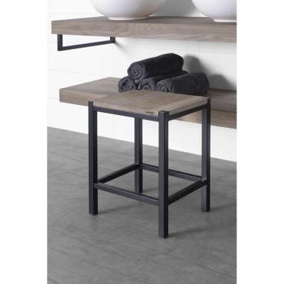 Afbeelding van LoooX Wooden collection kruk 35x30x45 met frame mat zwart eiken