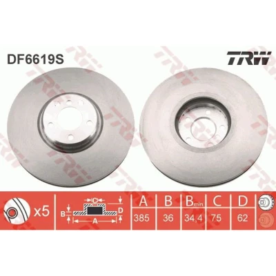 Afbeelding van Trw Remschijf DF6619S