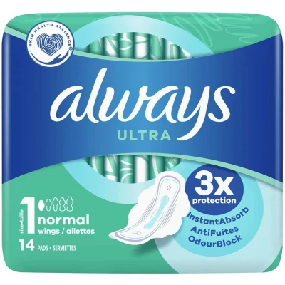 Afbeelding van 16x Always Maandverband met Vleugels (Maat 1) Ultra Normaal 14 stuks