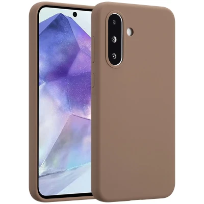 Afbeelding van Samsung Galaxy A36 Hoesje Siliconen en TPU (zacht) Accezz Backcover/Softcase Lichtbruin Telefoonhoesje