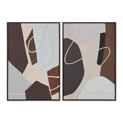 Afbeelding van Schilderij Home ESPRIT Bruin Beige Abstract Stads 63 x 4,5 93 cm (2 Stuks)