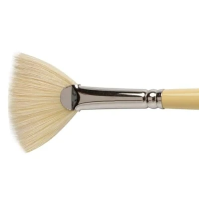Afbeelding van Winsor &amp; Newton 5878006 Artists varkenshaarpenseel gemaakt van hoogwaardig Chunking varkenshaar voor olieverf en acrylverf Waaier penseel lange Steel Nr. 6,