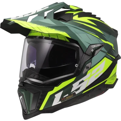 Afbeelding van LS2 Helm Explorer Spire MX701 mat groen / fluor geel maat M