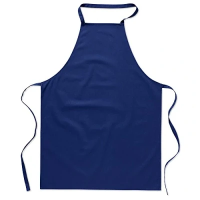Afbeelding van eBuyGB Set van 1 Catering Cooking Plain Chef&#039;s Unisex Keukenschort, katoen, blauw