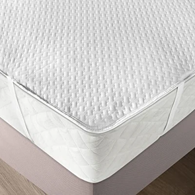 Afbeelding van ABAKUHAUS Matrasbeschermer Ademend Laken met Banden Hoeslaken, 100 cm x 200 cm, Wit