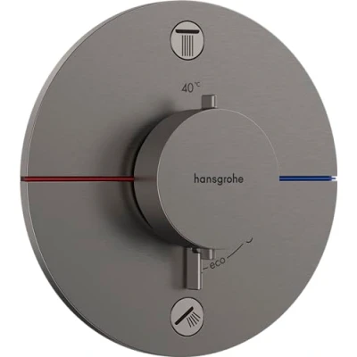 Afbeelding van Hansgrohe showerselect comfort s afbouwdeel voor inbouw douchekraan thermostatisch met 2 functies rond brushed black chrome 15554340
