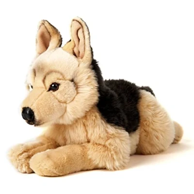 Afbeelding van Uni Toys Duitse herdershond, liggend 45 cm (lengte) pluche hond, huisdier dier