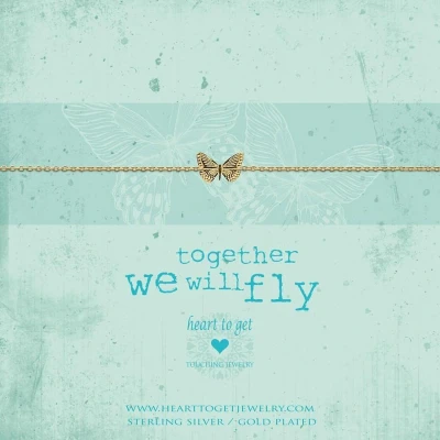 Afbeelding van Heart to get B363BUT17G Armband Butterfly Together we... zilver