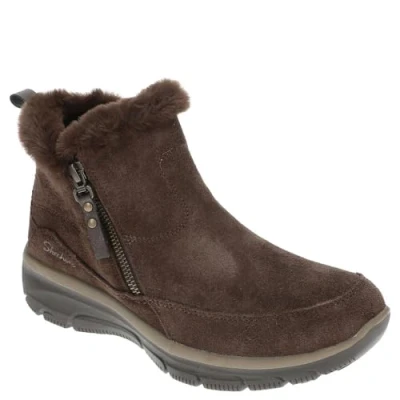 Afbeelding van Skechers dames Easy Going Cool ZipAnkle Boot, Chocolade, 9.5
