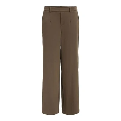 Afbeelding van Object LISA WIDE NOOS Broek, Dames, Maat: 42, Dark earth
