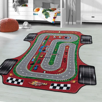 Afbeelding van Speelkleed Pleun Racebaan Rood 80x120cm Adana Carpets