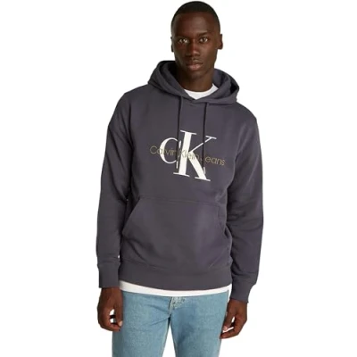 Afbeelding van Calvin Klein Jeans Seasonal Monologo Regular Hoodie Sweater, Heren, Maat: XXL, Ebony