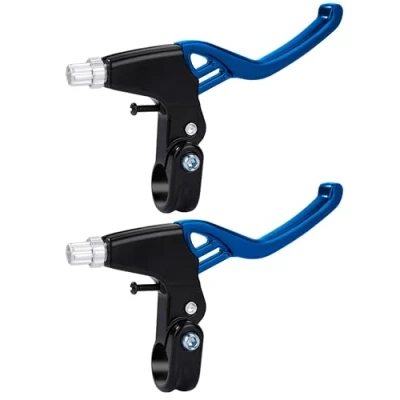 Afbeelding van QIMEI SHOP Remhendel Fiets Remhendel, alle aluminiumlegering, voor stuur diameter 2,2 cm, MTB, racefiets, blauw, 1 paar