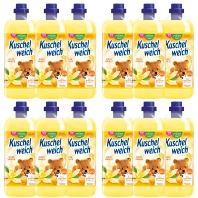 Afbeelding van Kuschelweich wasverzachter wilde vanille (12x 1Liter = 456 WL) huidvriendelijkheid dermatologisch getest, zonder microplastic (38 wasbeurten per L)