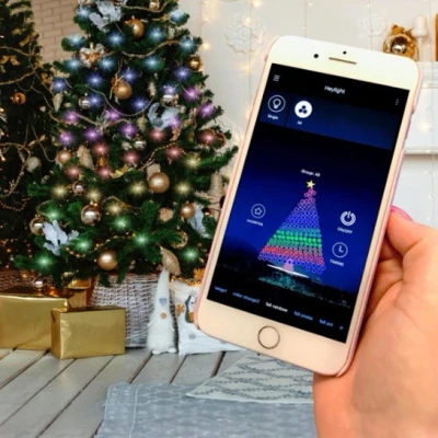 Afbeelding van FlinQ 160 LED Slimme RGB Lichtketting Voor de Kerstboom