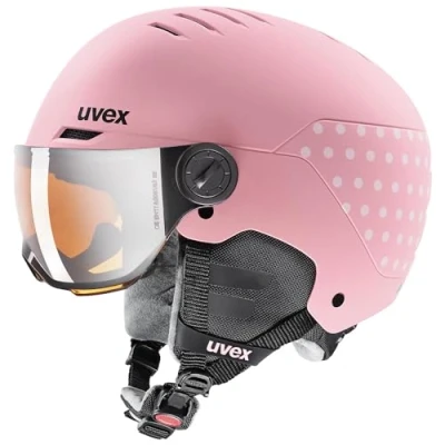 Afbeelding van Skihelm Uvex Junior Rocket Visor Pink Confetti Mat 51 55 cm