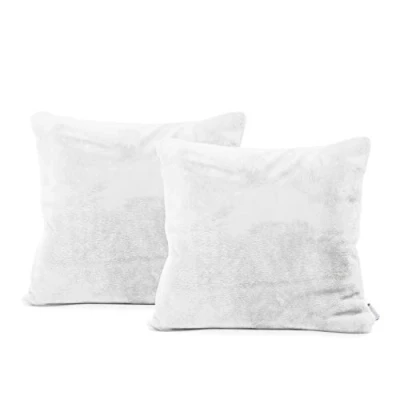 Afbeelding van DecoKing Mic, 2 delig, kussenslopen, 45 x cm, microvezel, ritssluiting, fleece, kussenhoezen, wit