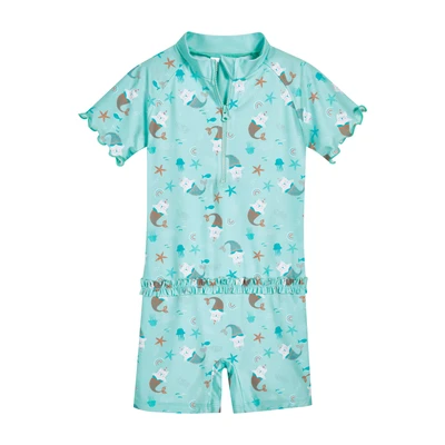 Afbeelding van Playshoes Uniseks kinderen UV bescherming eendelig badpak zwempak zwemkleding badkleding, Eenhoornzekat, 74 80