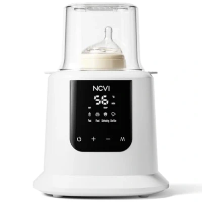 Afbeelding van NCVI babyflessenwarmer, snelle melkverwarmer, ontdooien, voedselverwarmer, sterilisator, temperatuurregeling, automatische uitschakeling, BPA vrij, moedermelk en voeding