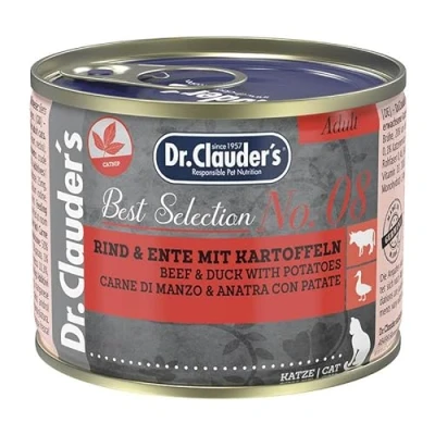 Afbeelding van Dr.Clauder&#039;s Best Selection No. 8 Kattenvoer Rund Eend Aardappel 200 g
