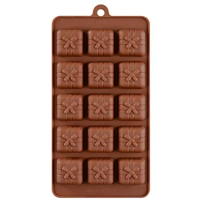 Afbeelding van Selecto Bake 15 Holte Kerst Siliconen Mold Geschenkdoos Vormige Non Stick Cake Decoratie Chocolade Mallen Snoep Bakken voor Brownie, Jello, Truffel, Zeep