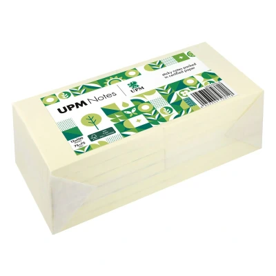 Afbeelding van UPM notes 75x75mm pastel geel pak 12x 100 vel IN 5654 01PG12