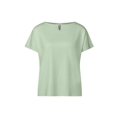 Afbeelding van Street One MIT Cutout Tshirt basic, Dames, Maat: 44, Grün