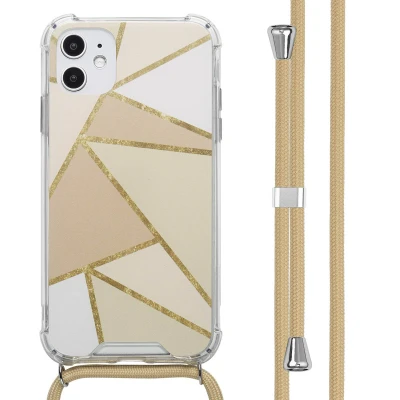Afbeelding van imoshion Hoesje Geschikt voor iPhone 11 Design met Koord Beige Graphic