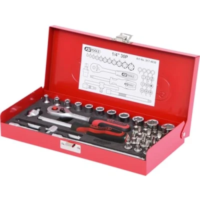 Afbeelding van KS Tools, Dopsleutel + dopmoer, 1/4 dopsleutelset. 30 stuks 917.4030 (1/4&quot;)