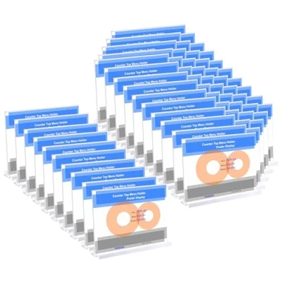 Afbeelding van TUKA i AKUT 60x Acryl Folderhouder T Type met Voet, A5 Liggend Tafelblad, Horeca Kantoren Tentoonstelling Folderstandaard Dubbelzijdig Display Transparante Acrylvoet, TKD8206