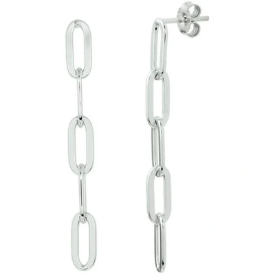 Afbeelding van Oorhangers Zilver Gerhodineerd Glanzend 39 mm x 4