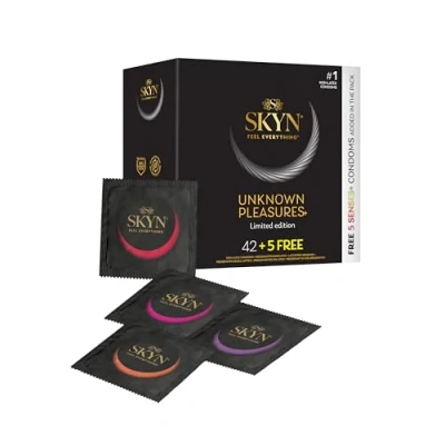 Afbeelding van SKYN Unknown Pleasures Limited Edition Non Latex Condooms Pak van 42 + Gratis Mystery Gift