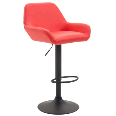 Afbeelding van Barkruk Mysen Kunstleer Zwart Frame Rood