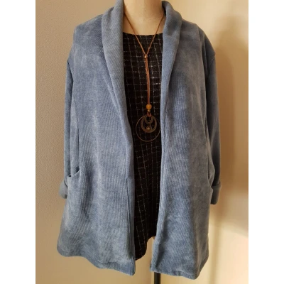 Afbeelding van Dames blazer corduroy jeans blauw One size 38/42